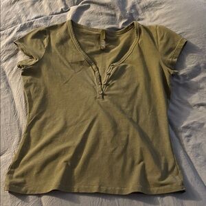 SKIMS army green cotton jersey Short Sleeve Tee
